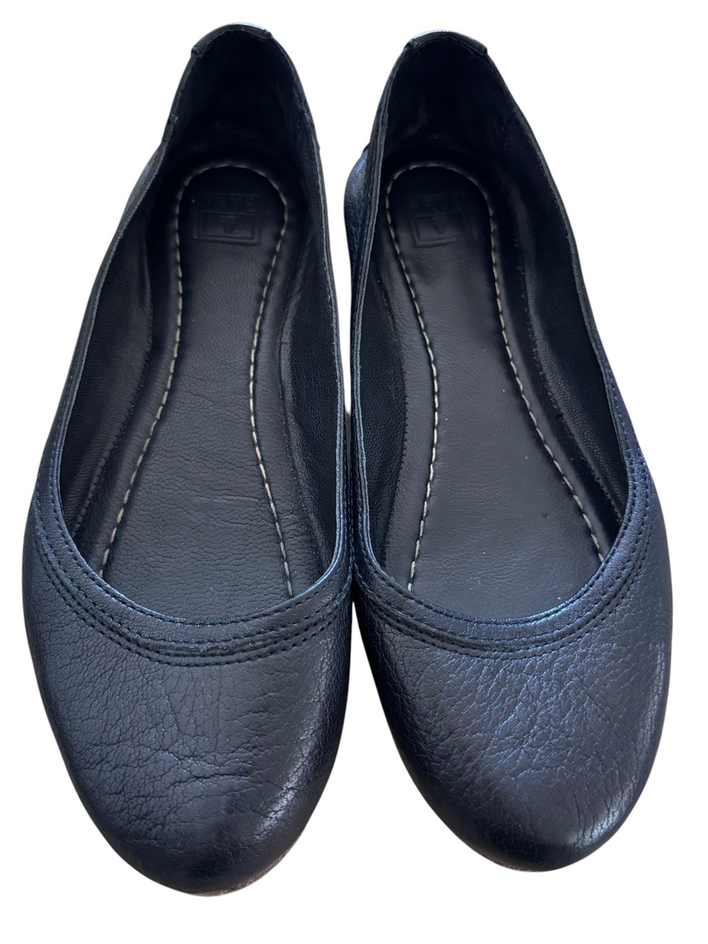 Frye Carson Black Leather Ballet Flats Size 7